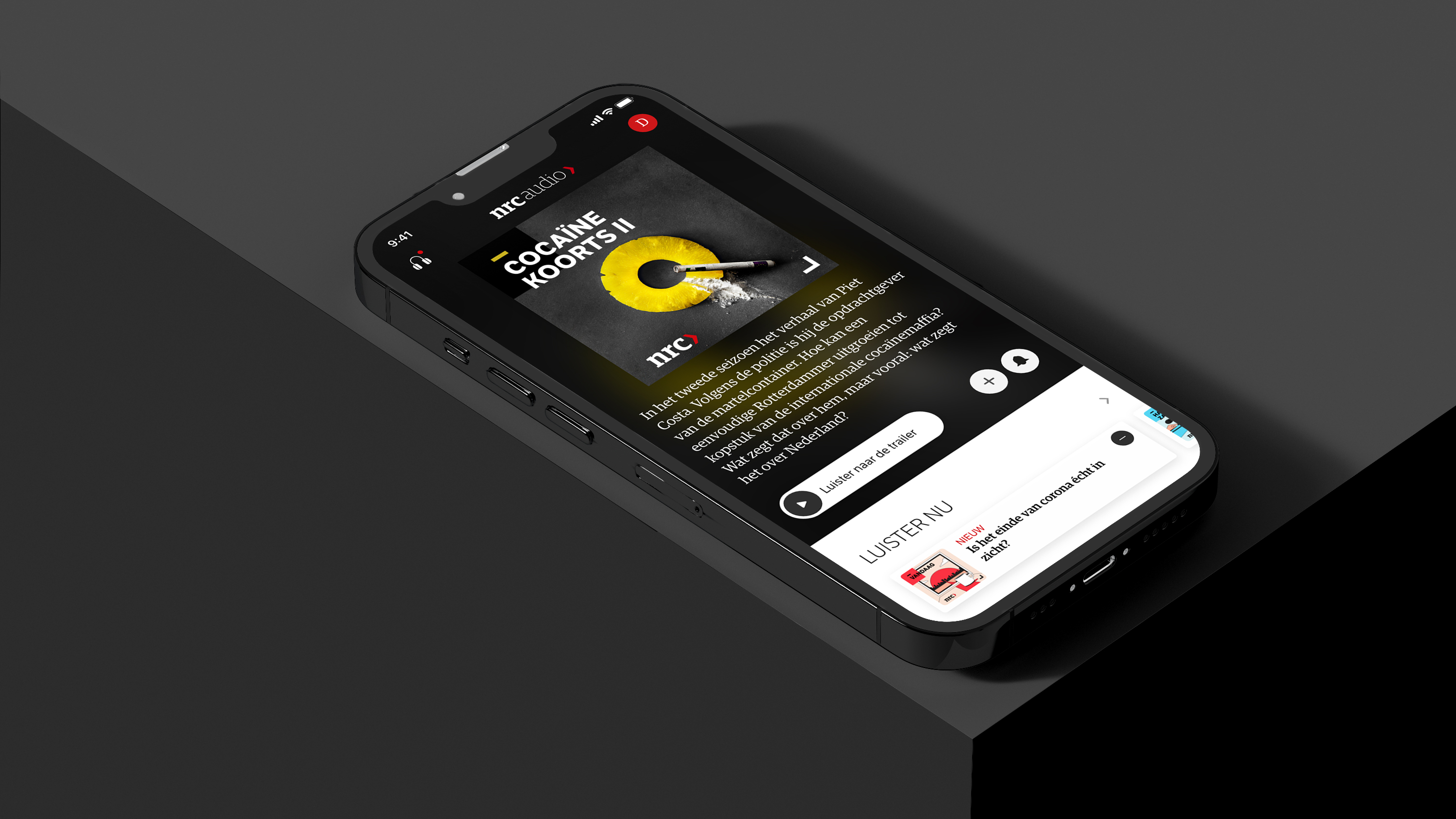 NRC audio app design on mobile